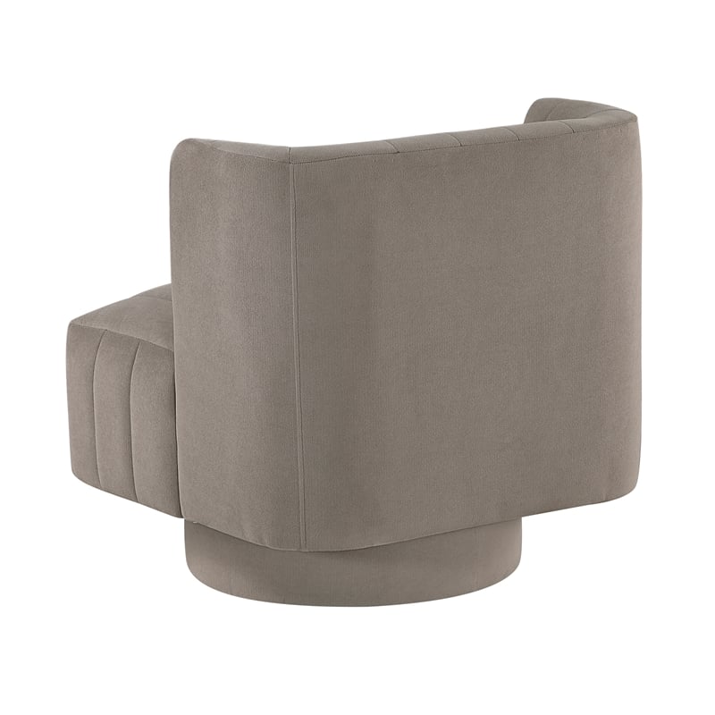 Lexicon Joyce Textured Fabric Upholstery Swivel Chair in Taupe