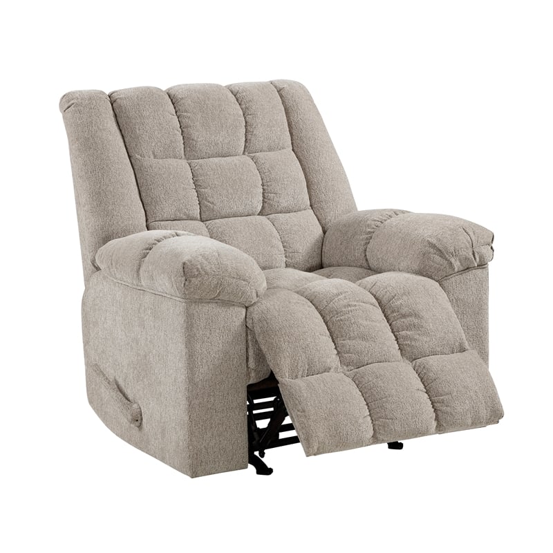 Lexicon Baldwin Chenille Rocker Reclining Chair in Light Brown