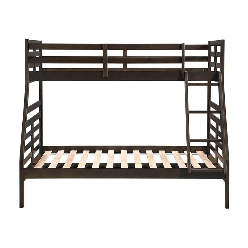 Lexicon Darden Pine Wood Twin/Full Bunk Bed in Dark Brown