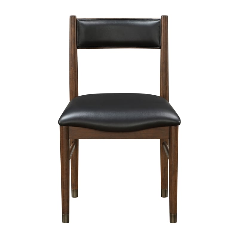 Lexicon Clive Leather 5-Piece Dining Set (1 Table + 4 Side Chairs) in Black
