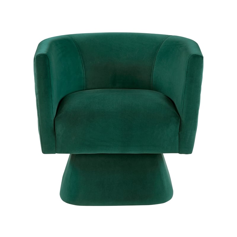Lexicon Candace Velvet Swivel Chair in Green