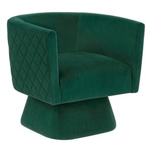 Lexicon Candace Velvet Swivel Chair in Green