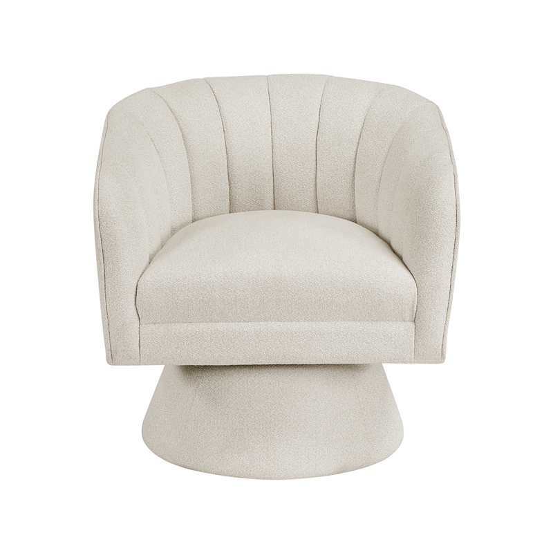 Lexicon Eve Boucle Swivel Chair in Beige