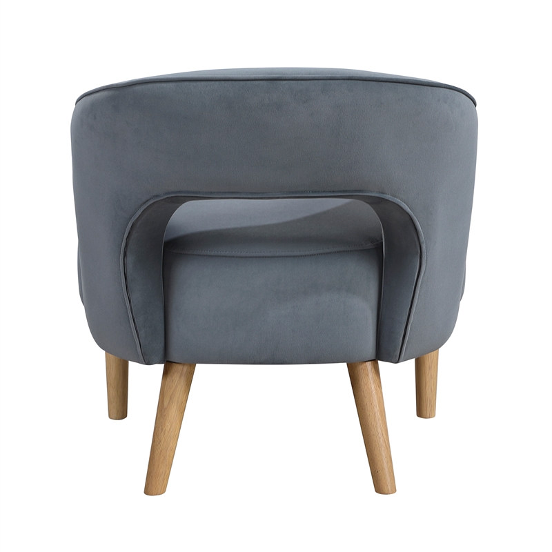 Lexicon Dorset Velvet Accent Chair in Dark Gray