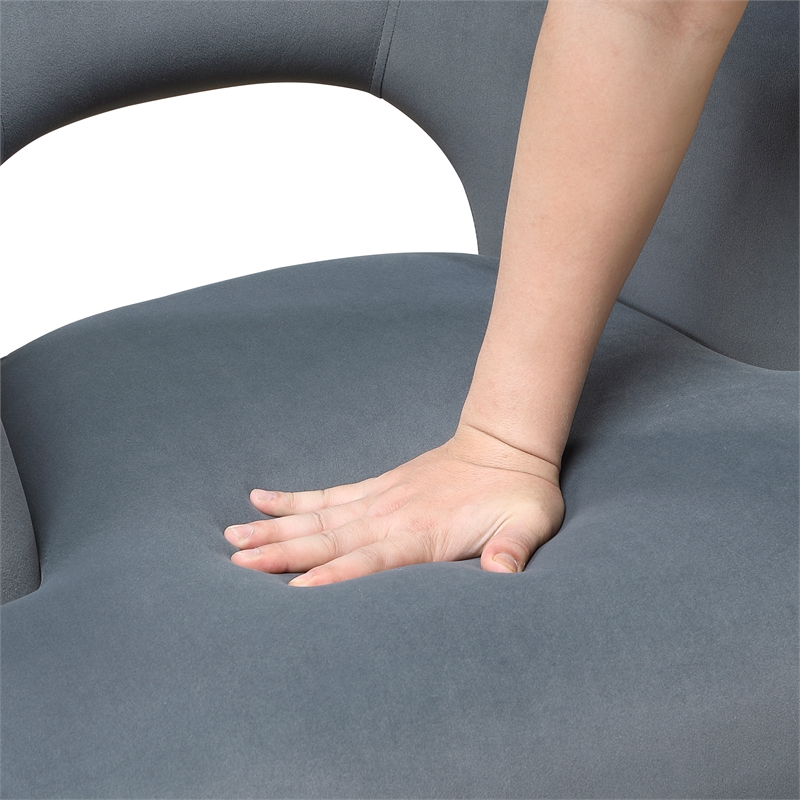 Lexicon Dorset Velvet Accent Chair in Dark Gray