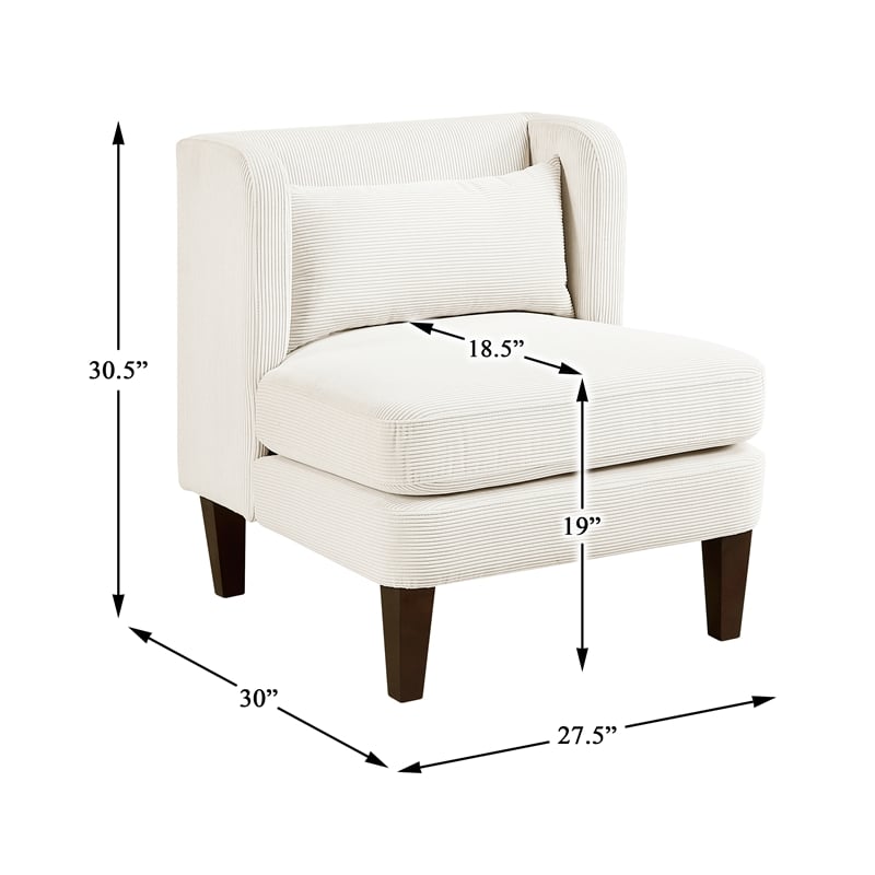 Lexicon Forrester Corduroy Accent Chair in Beige