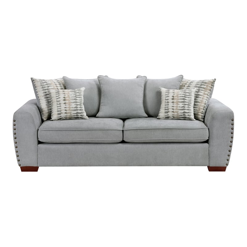 Lexicon Hume Chenille Fabric Upholstered Love Seat in Gray