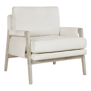 Lexicon Umar Chenille Accent Chair in Cream