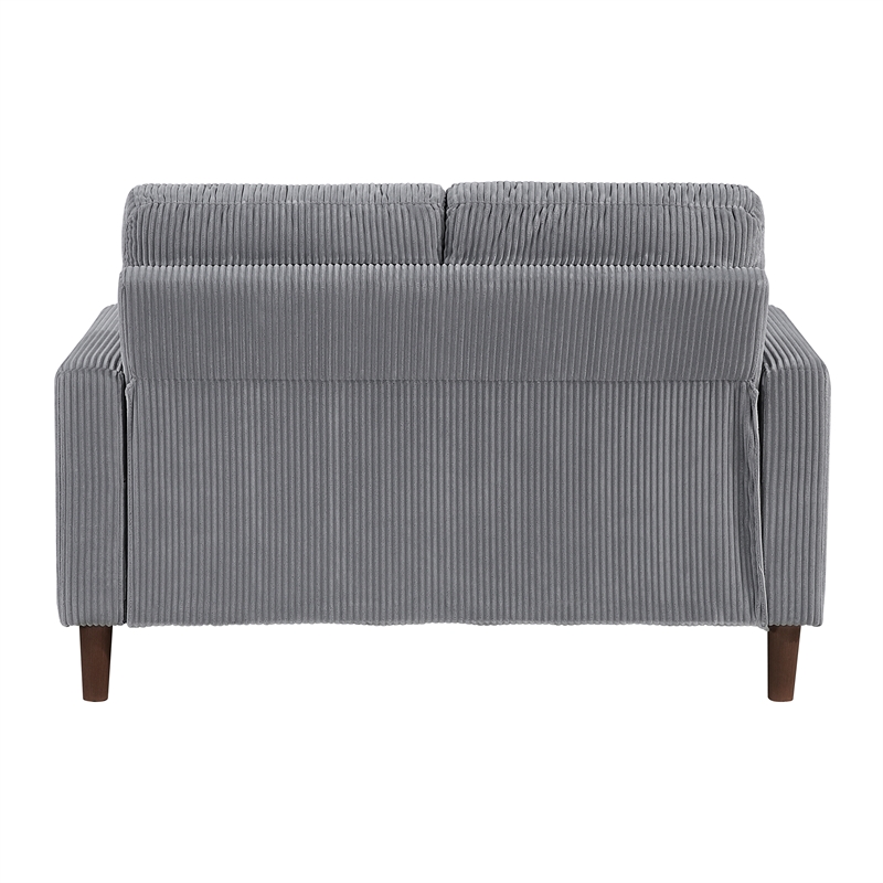 Lexicon Crandall Corduroy Fabric Upholstered Sofa in Gray