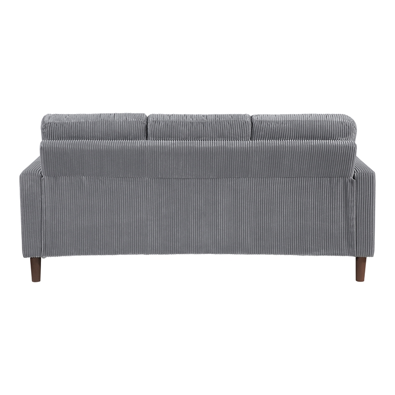 Lexicon Crandall Corduroy Fabric Upholstered Sofa in Gray