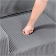 Lexicon Crandall Corduroy Fabric Upholstered Sofa in Gray