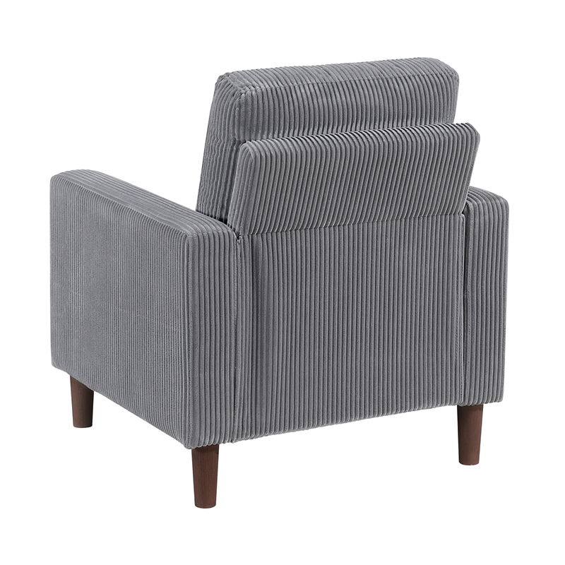 Lexicon Crandall Corduroy Fabric Upholstered Sofa in Gray