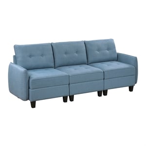 Lexicon Garren Textured Fabric Sofa in Blue