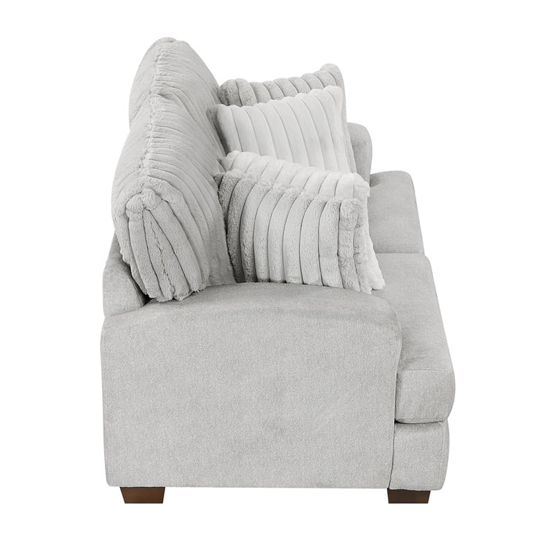 Lexicon Santiago Microfiber Upholstered Love Seat in Light Gray