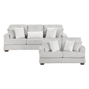 Lexicon Santiago Microfiber Upholstered Love Seat in Light Gray