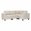 Lexicon Walterboro Corduroy 4-Piece Sectional with Storage in Beige