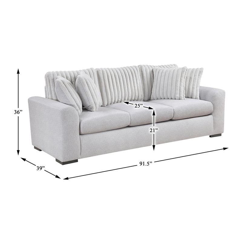 Lexicon Athena Textured Fabric Upholstered Love Seat in Gray