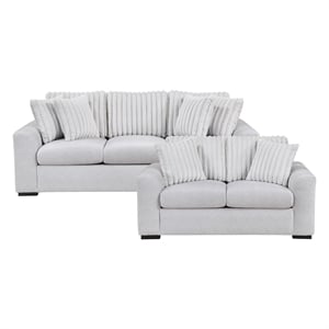 Lexicon Athena Textured Fabric Upholstered Love Seat in Gray