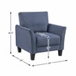 Lexicon Aliana Textured Fabric Upholstered Sofa in Blue