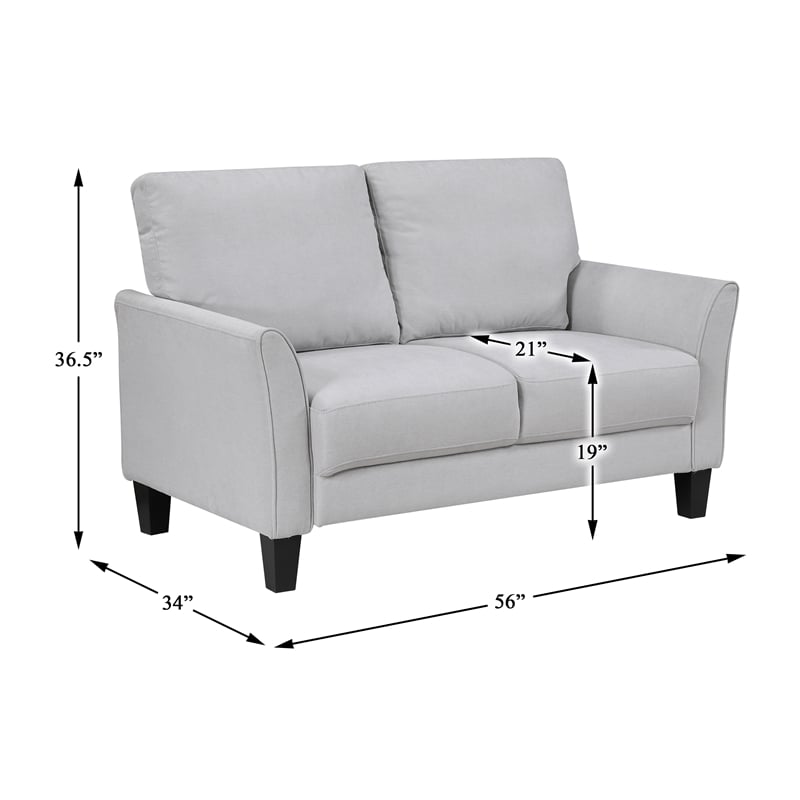 Lexicon Aliana Textured Fabric Upholstered Love Seat in Gray