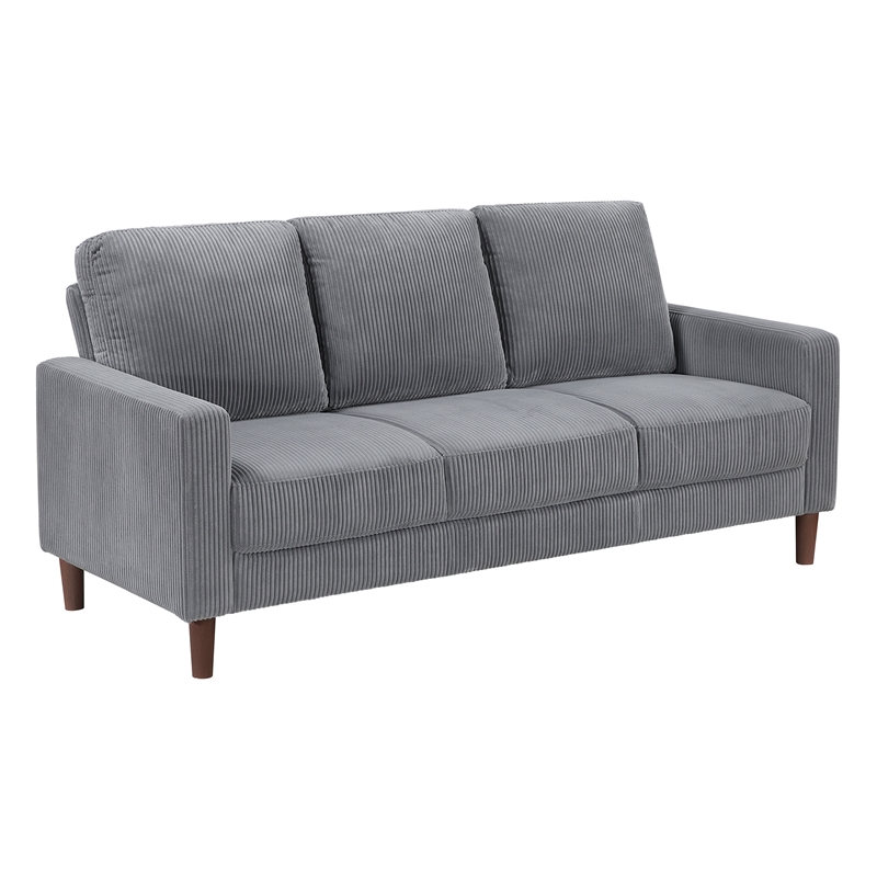 Lexicon Crandall Corduroy Fabric Upholstered Love Seat in Gray