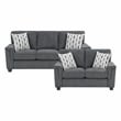 Lexicon Chelsea Chenille Fabric Upholstered Love Seat in Dark Gray