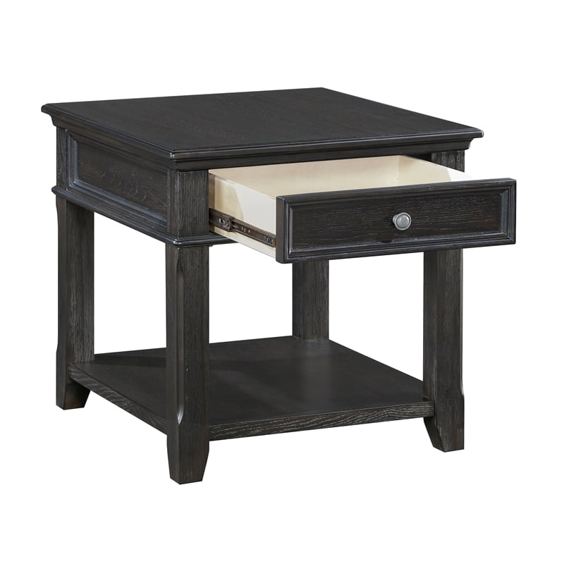 Lexicon Muriel Pine End Table in Charcoal