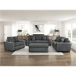 Lexicon Athena Textured Love Seat in Dark Gray