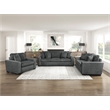 Lexicon Athena Textured Love Seat in Dark Gray