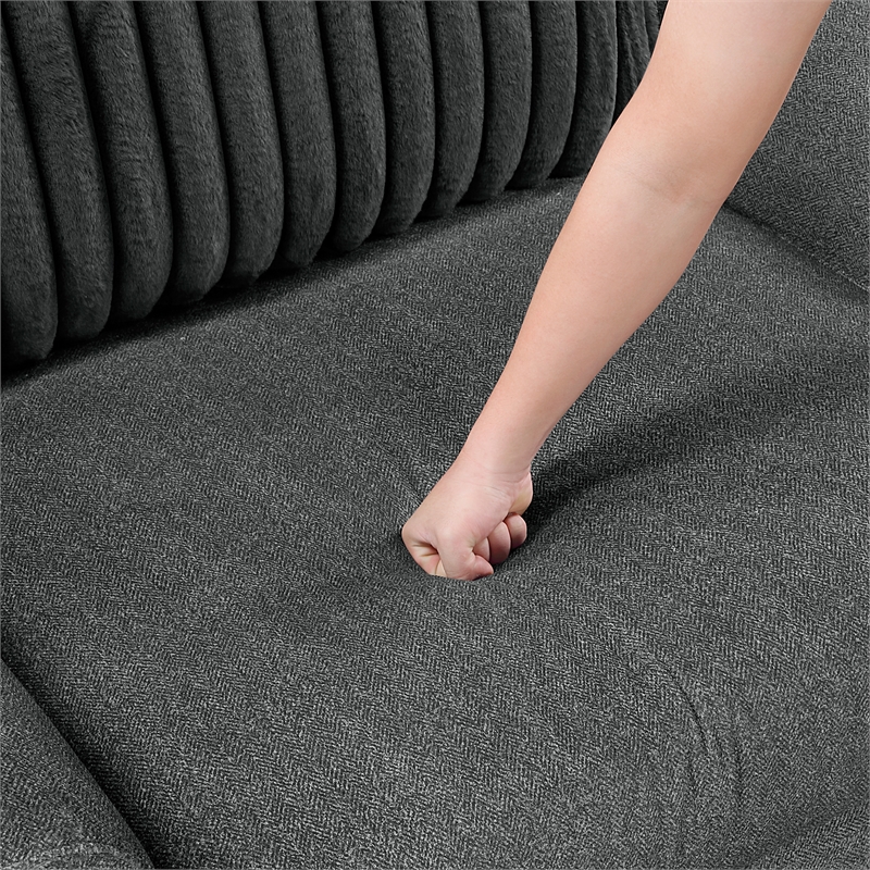 Lexicon Athena Textured Love Seat in Dark Gray