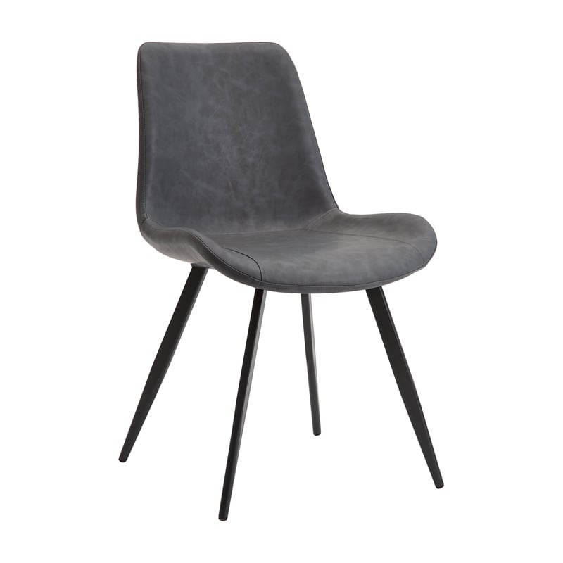 Lexicon Brixley Faux Leather Dining Side Chair in Gray (Set of 2)