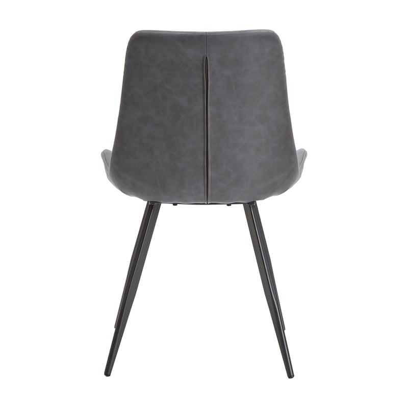 Lexicon Brixley Faux Leather Dining Side Chair in Gray (Set of 2)