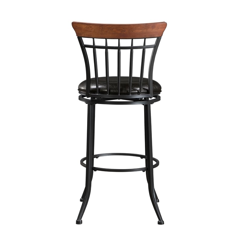 Lexicon Ira Faux Leather Swivel Pub Height Chair in Brown