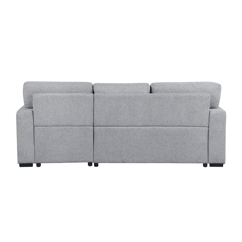 Lexicon Pompano Boucle Sectional with Right Chaise & Pull-out Bed in Gray