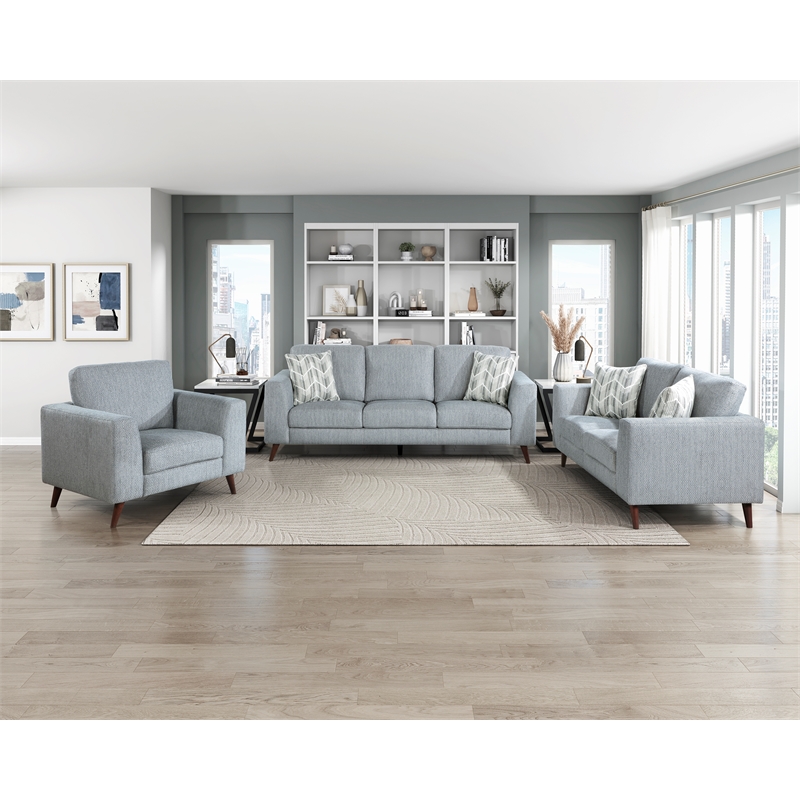 Lexicon Broadway Chenille Love Seat in Blue-Gray