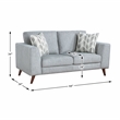 Lexicon Broadway Chenille Love Seat in Blue-Gray