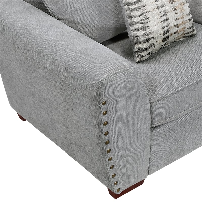 Lexicon Hume Chenille Fabric Chair in Gray