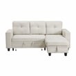 Lexicon Robinson Boucle Sectional with Reversible Chaise & Pull-out Bed in Beige