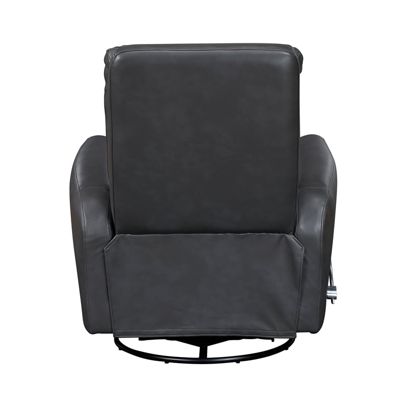 Lexicon Dimitri Faux Leather Swivel Glider Reclining Chair in Gray