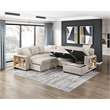 Lexicon Pompano Boucle Sectional with Right Chaise & Pull-out Bed in Beige