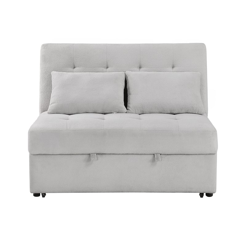 Lexicon Desmond Textured Convertible Armless 2-Seater with Pull-out Bed in Gray