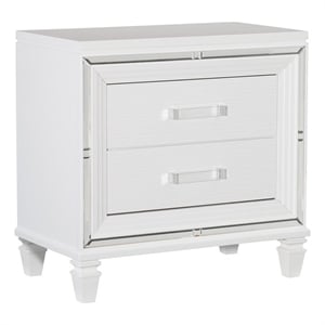 Lexicon Tamsin Asian Hardwood Nightstand in White Metallic