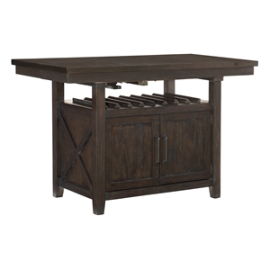 Lexicon Oxton Asian Hardwood Cntr Height Dining Table in Distressed Dark Cherry