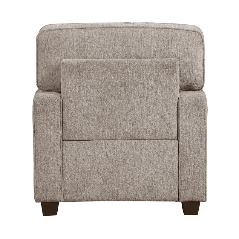 Lexicon Frances Chenille Chair with Black Faux Wood Finish Exposed Feet in Taupe