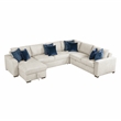 Lexicon Isla Microfiber 4-Piece Sectional with Reversible Chaise in Beige
