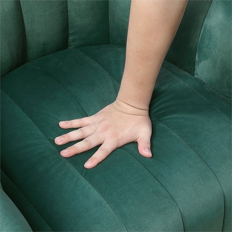 Lexicon Lonita Velvet Swivel Chair in Dark Green