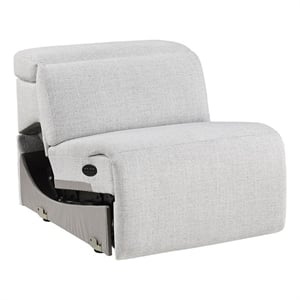 Lexicon McPherson Chenille (5/5) Power Armless Reclining Chair in Cloud