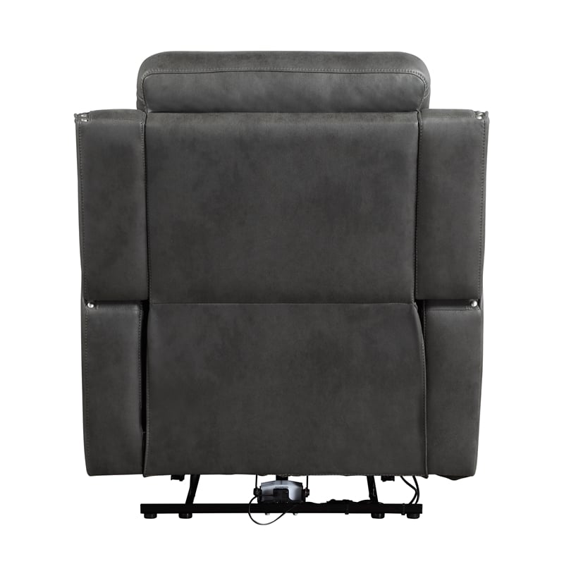Lexicon Kellen Microfiber Reclining Chair in Smoky Gray