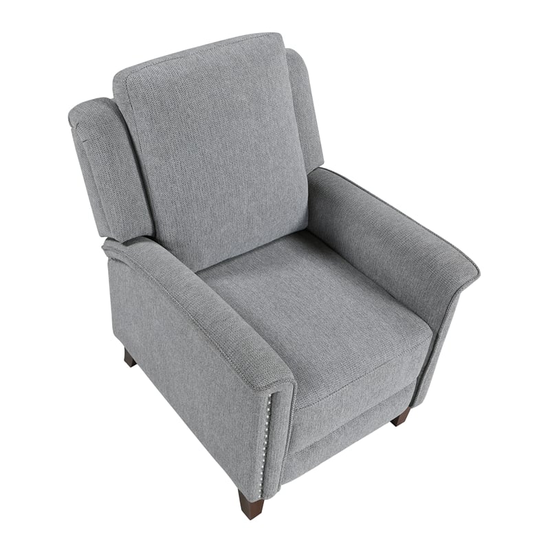 Lexicon Lansing Chenille Push Back Reclining Chair in Gray