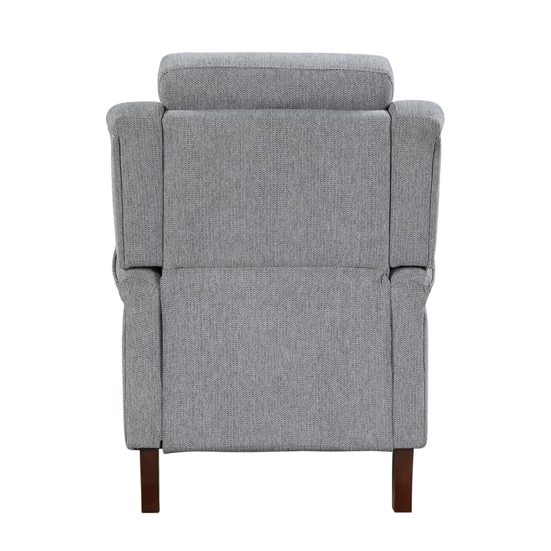 Lexicon Lansing Chenille Push Back Reclining Chair in Gray